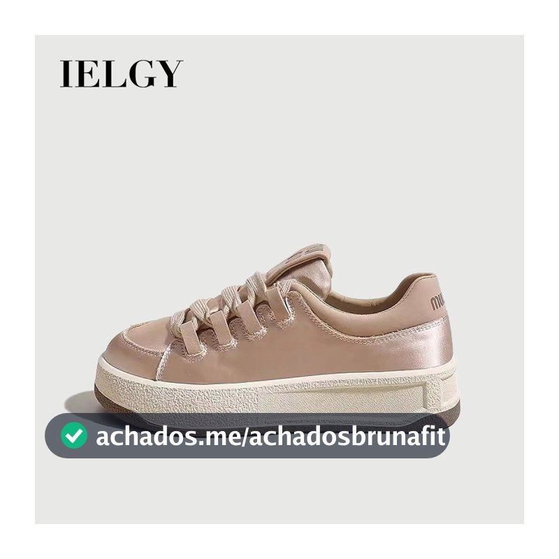 IELGY Prata Rosa Moda Feminina 2026 Novos Sapatos De Cricket Sola Grossa Casual E Versátil