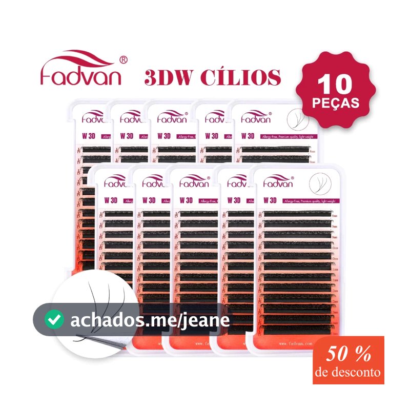 10 Peças Fadvan W Cílios 3D Pré-Fabricados Ventiladores De Volume Suprimentos De Extensão De Naturais De Vison Falso