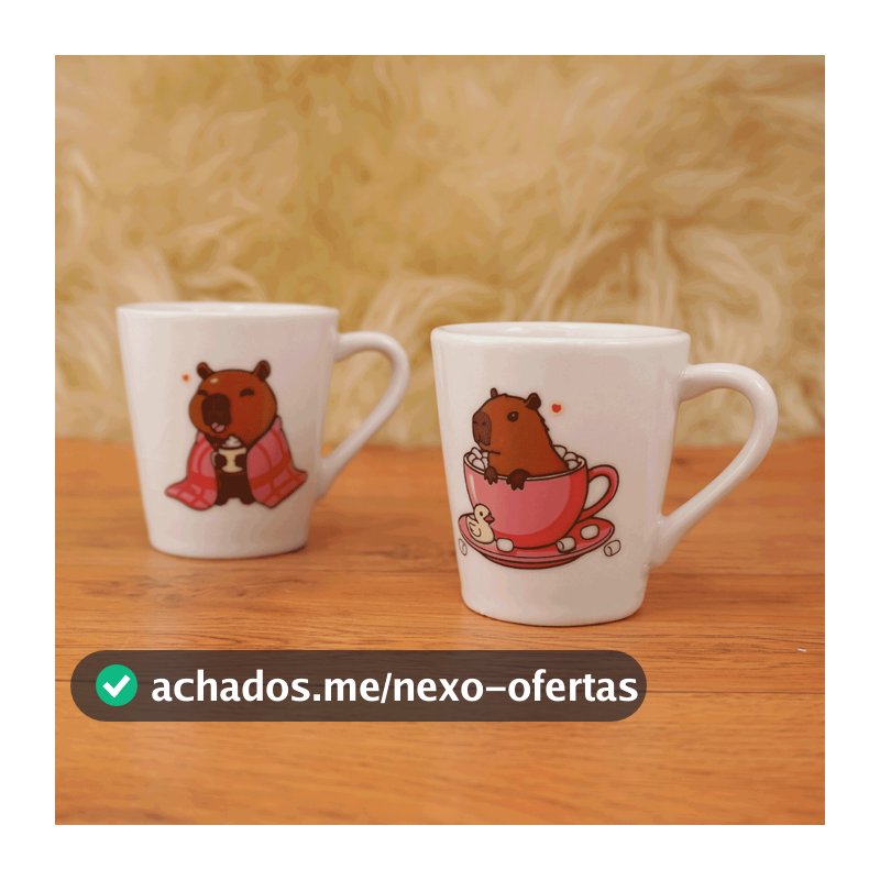 Xicaras Canecas Porcelana Cônica Tulipa 120ml Capivara divertida Sortidas
