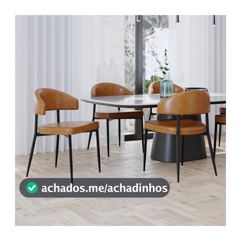 Cadeira de Jantar Revestimento Sintetico Bless Est.Preta