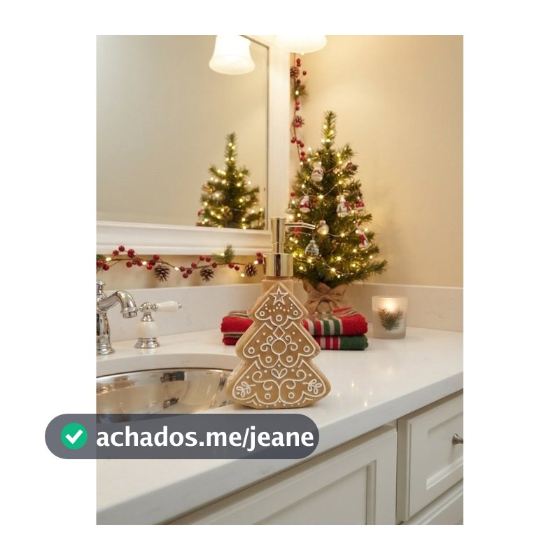 Dispenser Sabonete Liquido Natal Cerâmica Decorativo Luxo