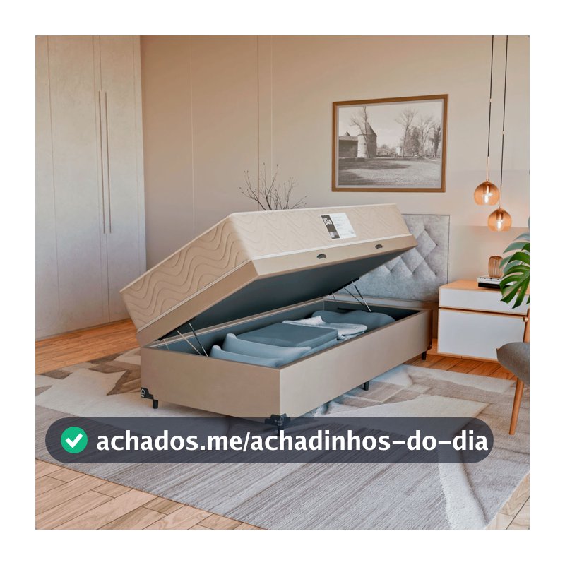 Cama Box Baú Solteiro + Colchão Prime Espuma D45 88x188