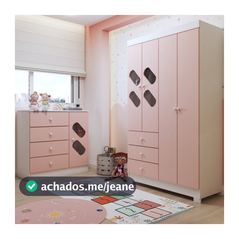 Quarto Infantil Completo Escotilha 5 Portas 7 Gavetas