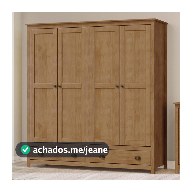 Guarda Roupa Casal 176cm 4 Portas 2 Gavetas Lázio Freijó F07 - Mpozenato