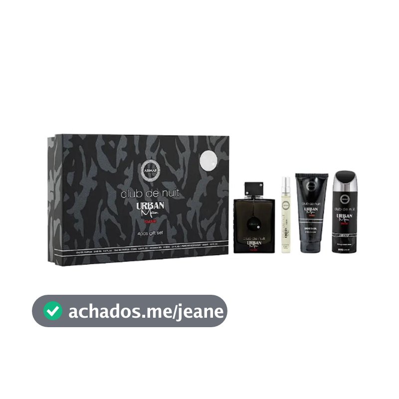 Kit Perfume Armaf Club Intense Edt Masculino 105ml + 10ml + Shower 100ml + Spray 200ml