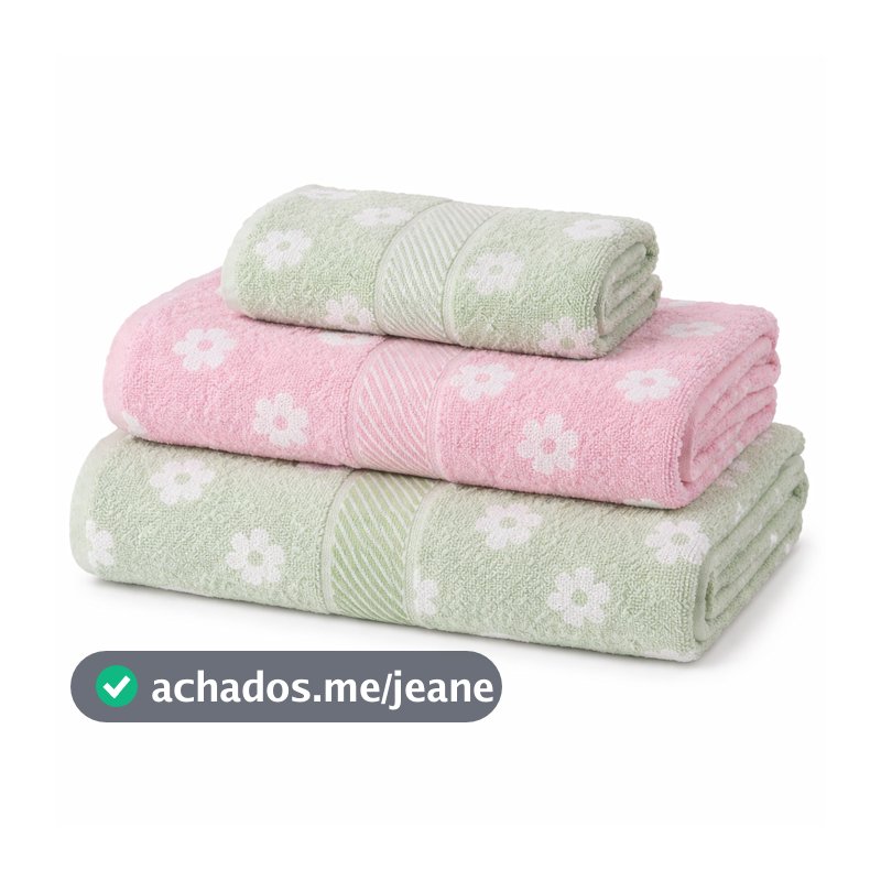 Kit 3 Toalhas Dohler Prisma Estampadas Sendo 2 Banho + 1 Rosto Felpuda Macia Alta Qualidade