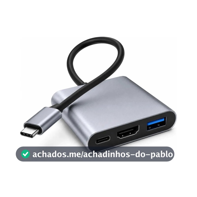 Adaptador Conversor Usb 3.0 Tipo C Para Hdmi 4k 3 Em 1 Ezsias Armarinhos