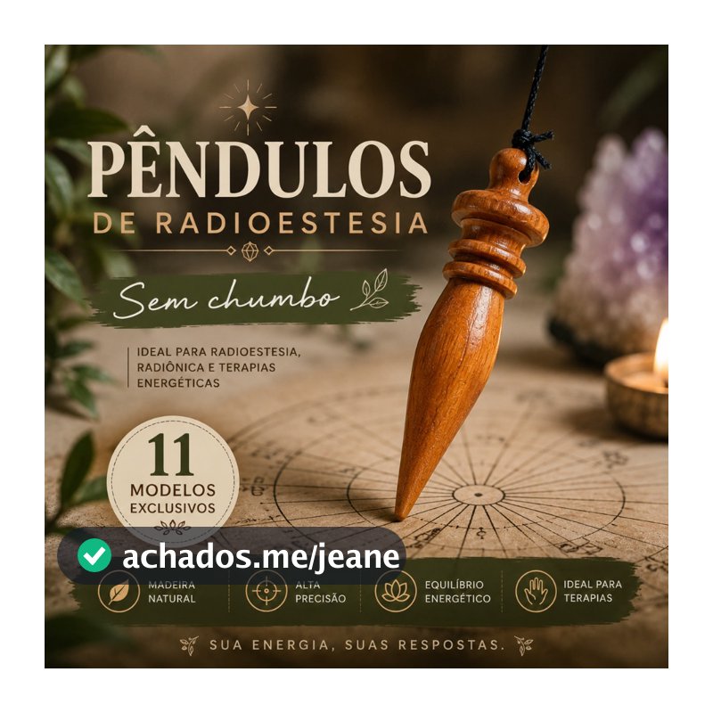 Pêndulo Radiestesia Madeira Natural Sem Chumbo | 11 Modelos à Escolha