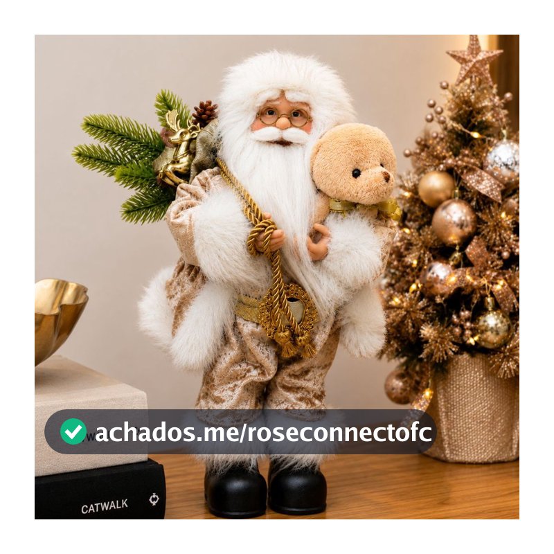 Papai Noel 30cm Vermelho Natal Decoração Luxo Sofisticado Mesa Arvore Alta Qualidade