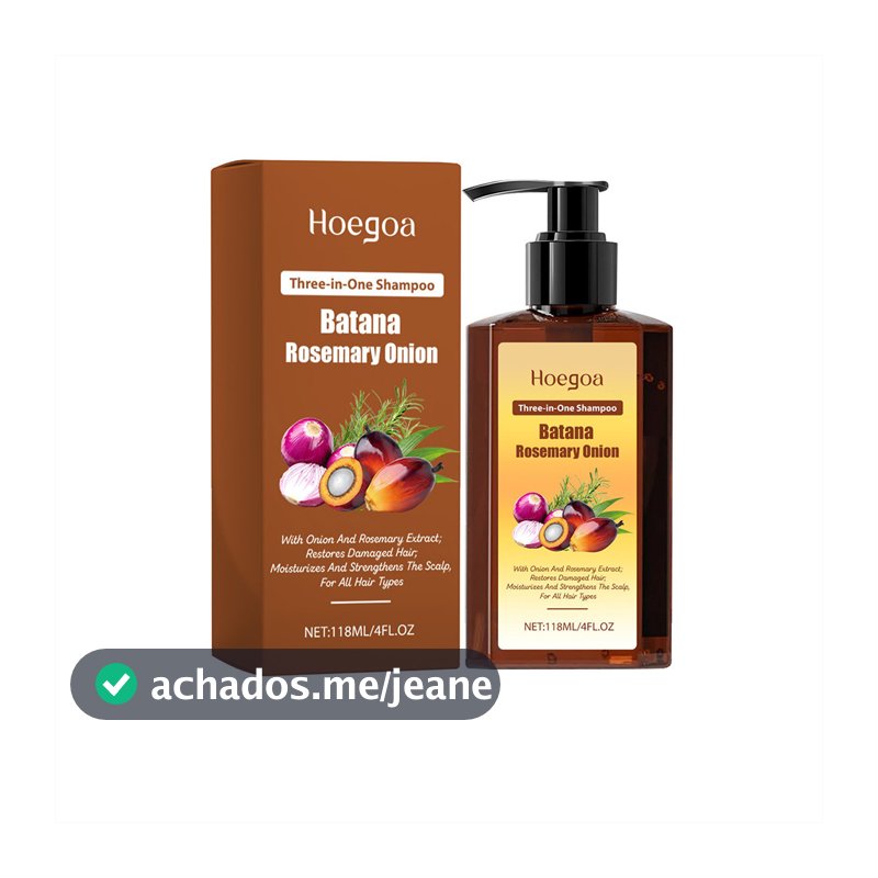 Hoegoa Three-In-One Hair Shampoo Batana Oil Extract Boost Hair Growth Smooth Rough Split End Anti Hair Fall