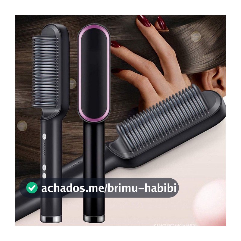 Escova Alisadora Bivolt 5 em 1 - Alisa, Hidrata, Modela, Alinha e Anti-Frizz
