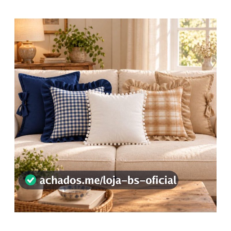 CAPAS DE ALMOFADA 100% ALGODÃO ESTILO FARMHOUSE | COTTAGE DECOR 42x42
