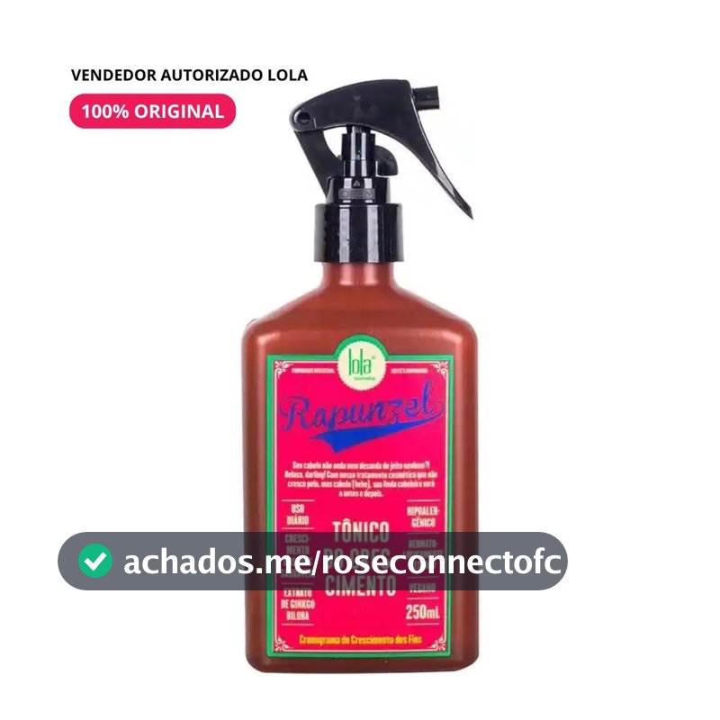Tônico Rapunzel 250ml Lola Cosmetics | Crescimento e Força dos Fios