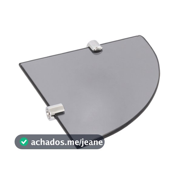 Prateleira de Vidro Canto Redonda 2525 cm 25x25 com Suporte para banheiro decoração