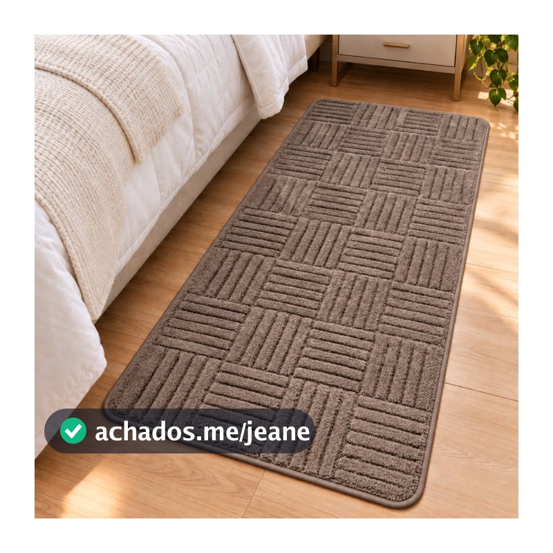 Tapete Passadeira Banheiro Cozinha Quarto Corredor Macio Antiderrapante Absorvente Grande 45x100cm