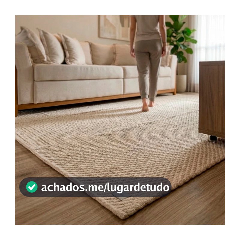 Tapete Para Sala Lavável à Máquina 100% Algodão Grande