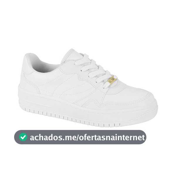 Tênis Vizzano Original Air Branco Feminino Plataforma Casual Liso Esportivo Oferta Confortável