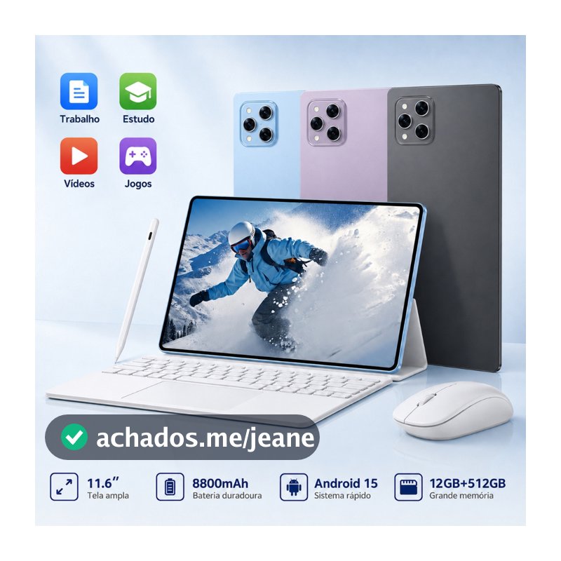Tablet Pro12 5G Gamer Android 11.6 Polegadas Tela Grande 12GB RAM 512GB Para Jogos Filmes Vídeos Tablet pad Pro12