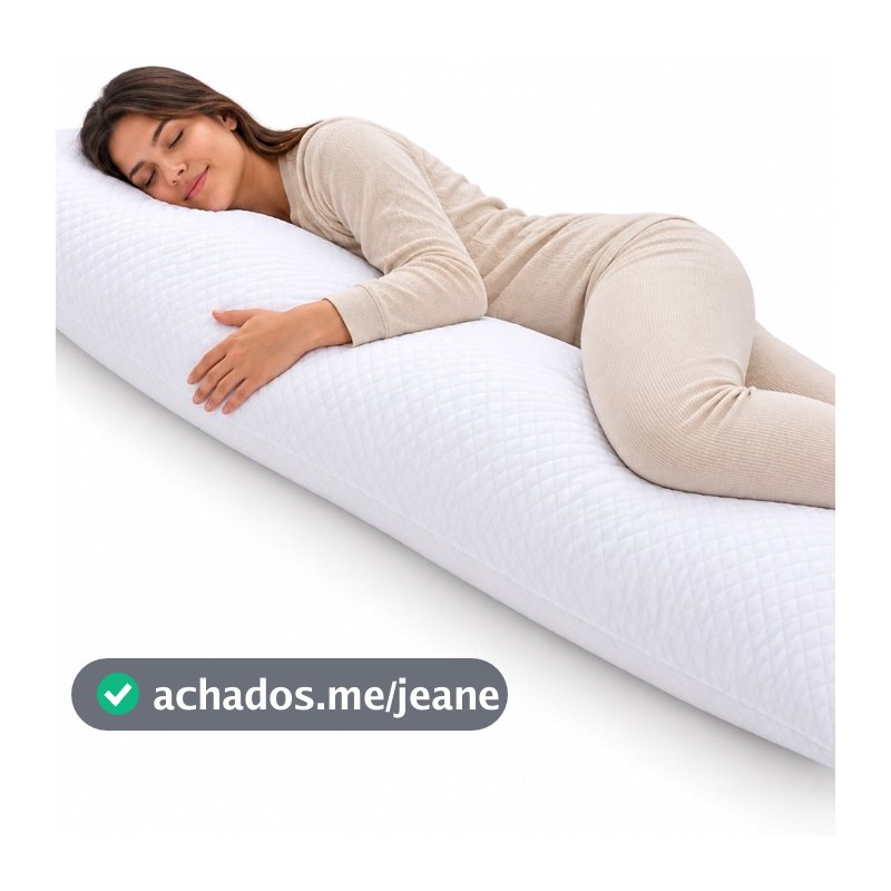 Travesseiro de Corpo Xuxão Gigante para Dormir de Lado, Abraçar, Gestante, Apoio para Pernas e Coluna, Almofada Corporal