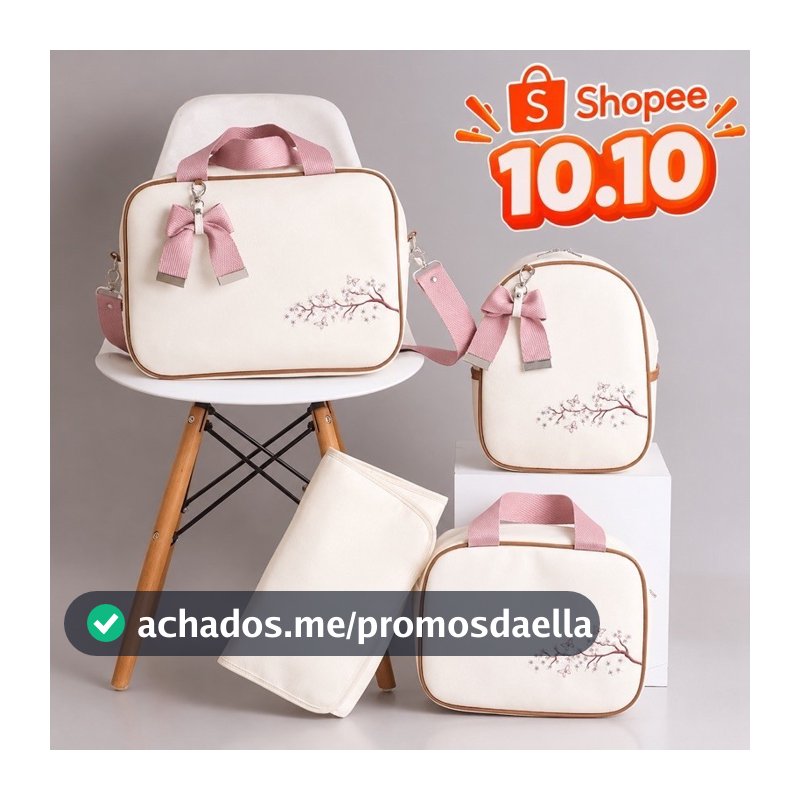 Kit Maternidade Luxo 04 peças com Bordado de Safari & Flores | Térmico | Impermeável,  MENINA&MENINO
