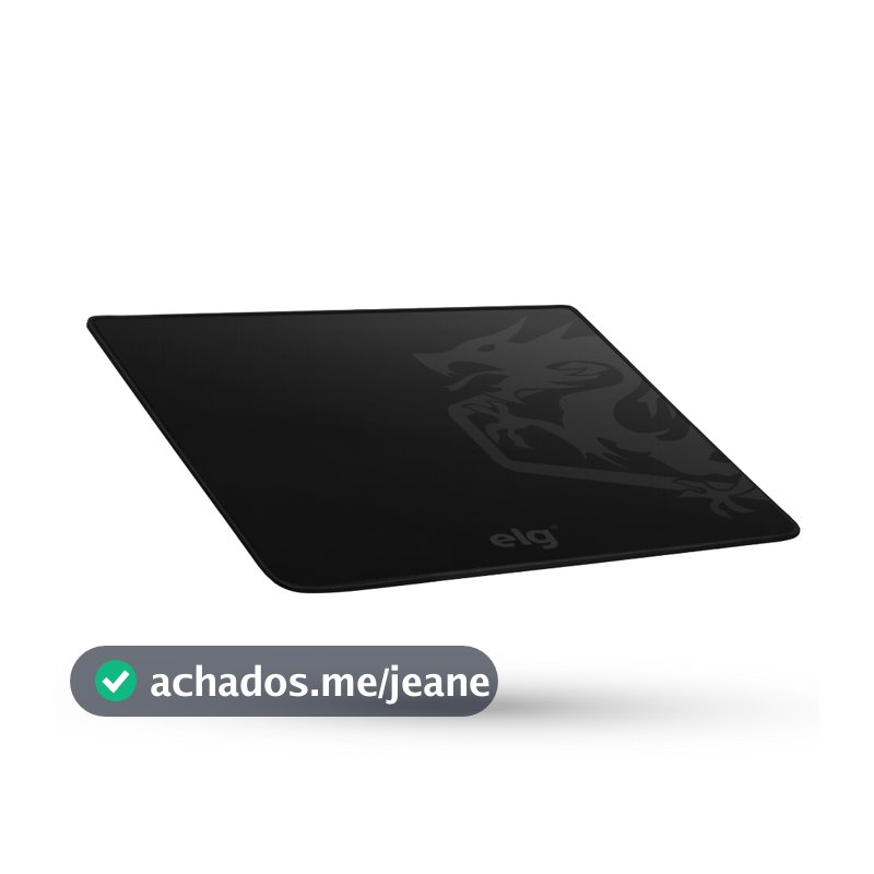 Mousepad Gamer Merak Speed, Médio 40x30cm, Borda Costurada, Base Antiderrapante, Preto, MPMM, ELG