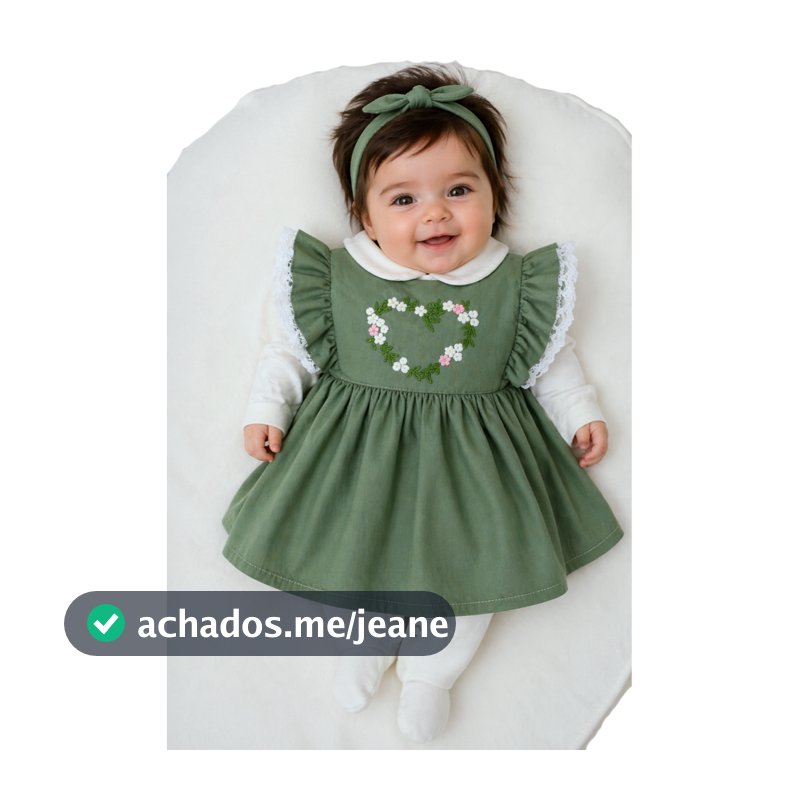 Saída Maternidade Menina 04 peças Coração Zoe Roupa de Bebê Menina