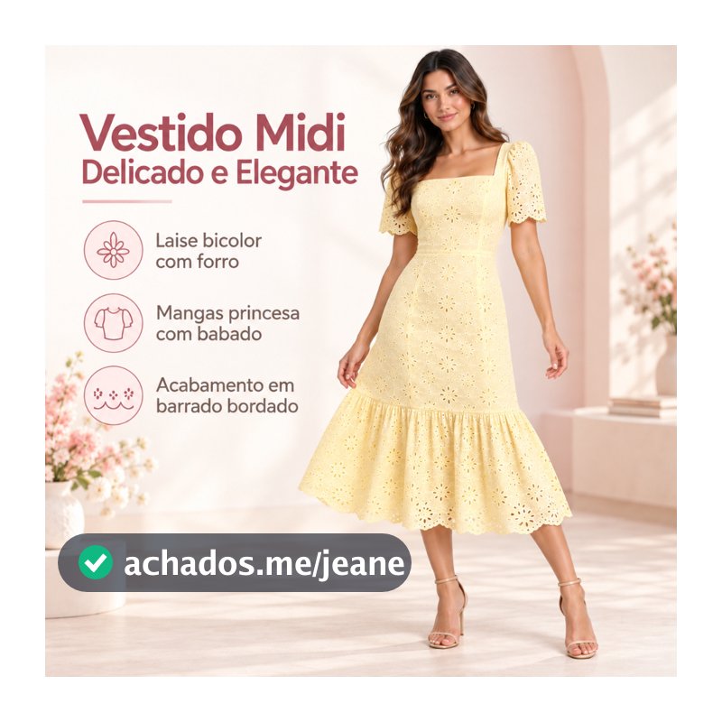 Vestido Midi Laise Bicolor Manga Princesa Com Forro Moda Evangélica Feminino Elegante