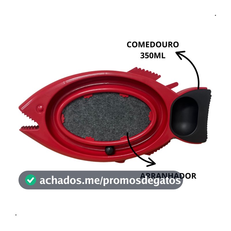 Arranhador Interativo Brinquedo Bolinha + Comedouro GATOS Relax Antiestresse 3 em 1