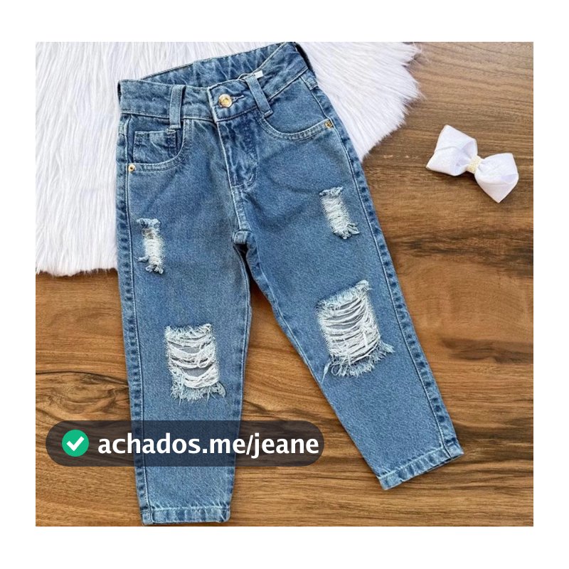 Calça Mom Jeans 2 Ao 10 Anos Infantil Menina Moda Blogueirinha Verão
