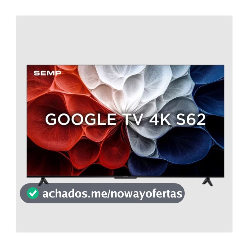 Smart TV 65 Polegadas 4K 65S62 Google TV Processador AiPQ Dolby Áudio Preta Semp