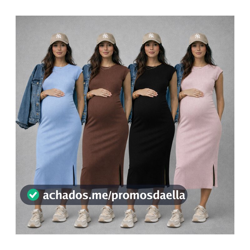 Vestido Midi Tubinho Gestante Muscle Tee Canelado/Ribana com Fenda para Gravida Regata Elegante
