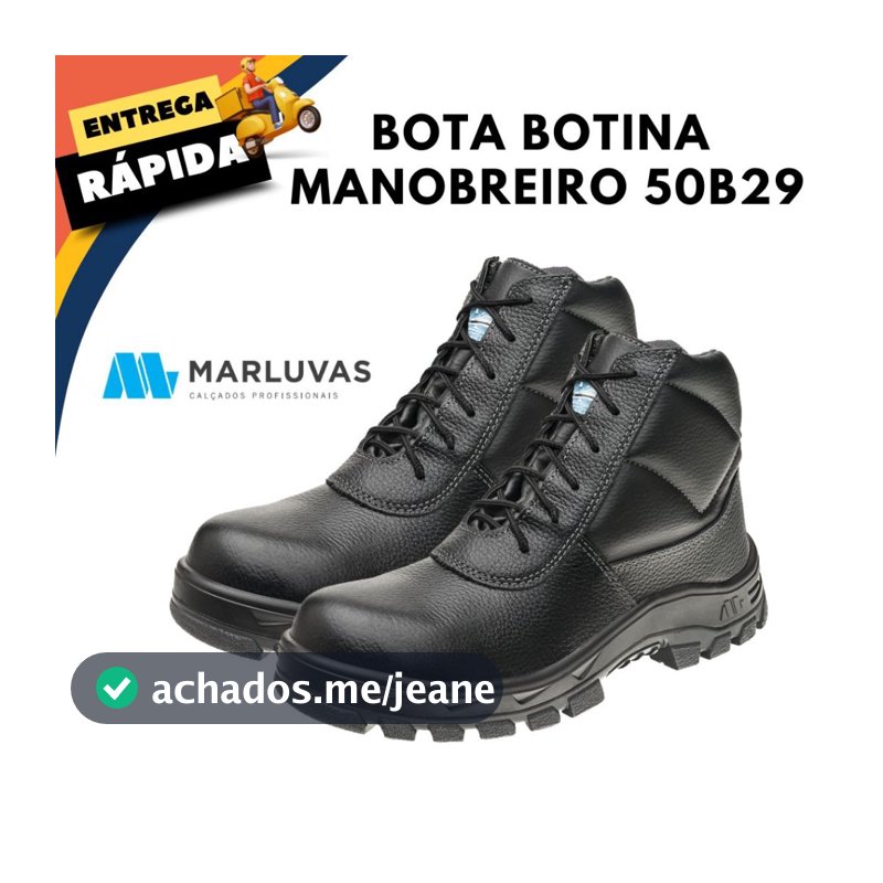 Marluvas 50B29 Botina Bota Manobreiro Bidensidade Segurança Bico Composite Conforto Premium