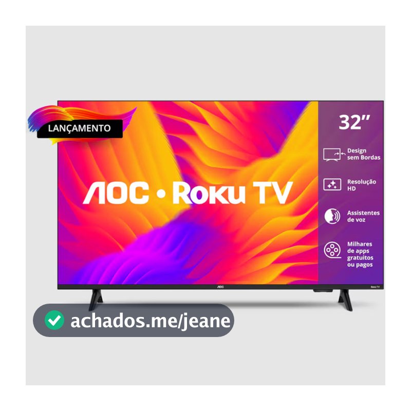 Smart TV 32 Polegadas HD 32S5155/78G Roku TV AOC