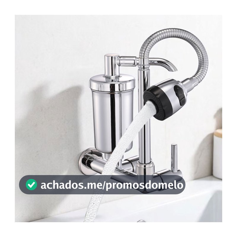 Torneira Prática De Parede De Cozinha Com Filtro Integrado , Modos Duplos De Água E Bico Flexível