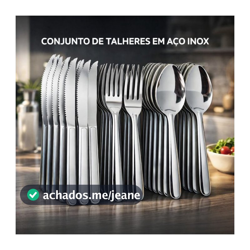Jogo De Talheres 24/48/72 Peças Aço Inox  Facas - Garfos De Mesa - Colheres Mesa Colheres Sobremesa