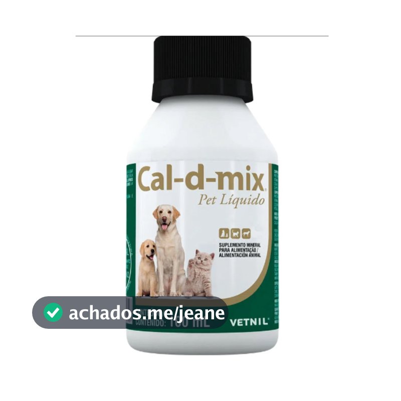 Cal-D-Mix 100ml suplemento alimentar cálcio cachorro forte