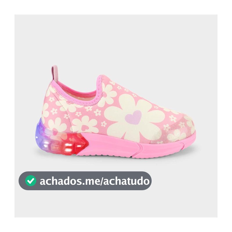 Tênis Infantil Bibi Space Rosa de Flores 1228175