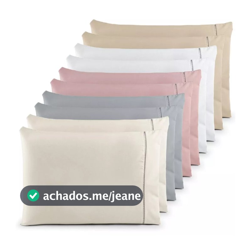 Kit de Fronhas Percal 400 Fios 70 x 50cm Capa Ponto Palito