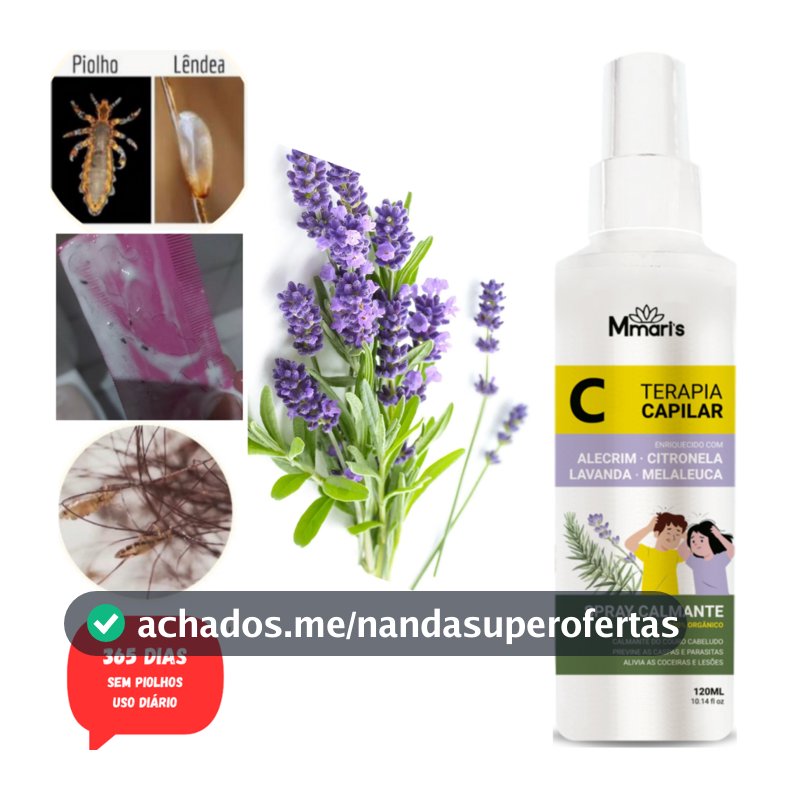 Creme de Pentear Spray Para Piolhos e Lêndeas Combate Piolho Lendia Elimina Coceira Criança Escola Creche M Mari's 120ml