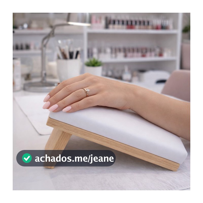 Apoio de Mão Braço Punho Inclinável Nail Designer Manicure Natural Retangular