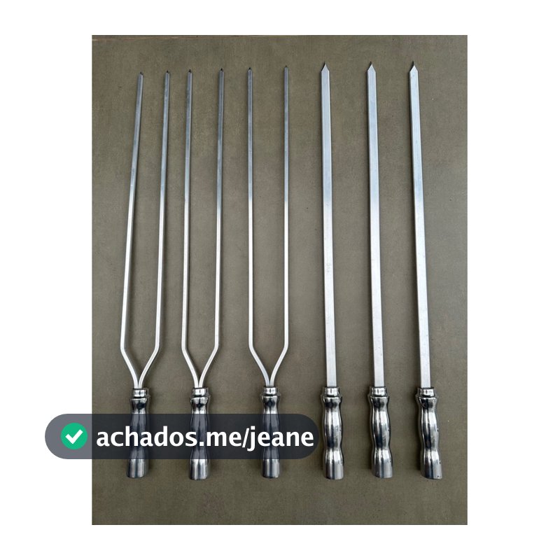 Kit espetos para churrasco em alumínio com 6 unidades