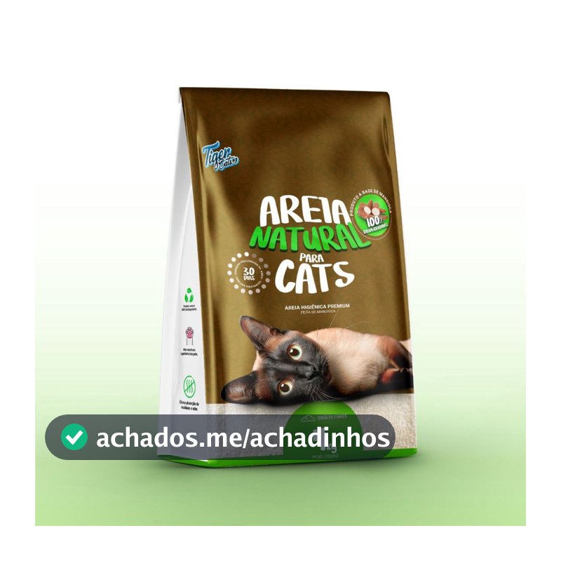Areia Higiênica Natural Biodegradável Gatos Tiger Cats 4kg forma torroes firmes em 5 minutos