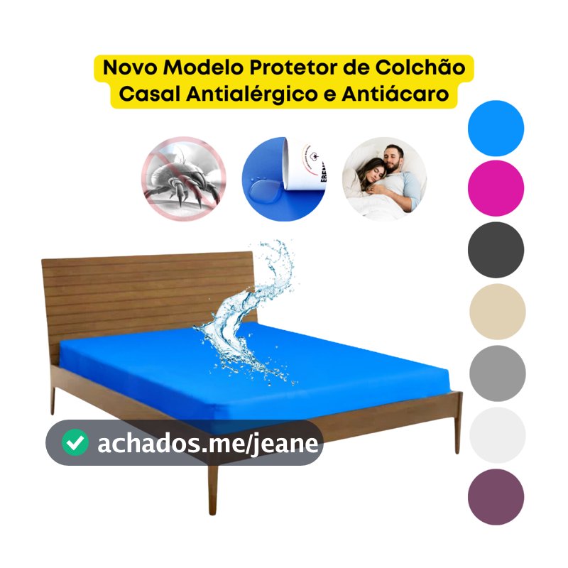 Capa Para Colchão Impermeável Protetor de Cama Casal Antialérgica e Antiácaro Protetor Anti Mofo
