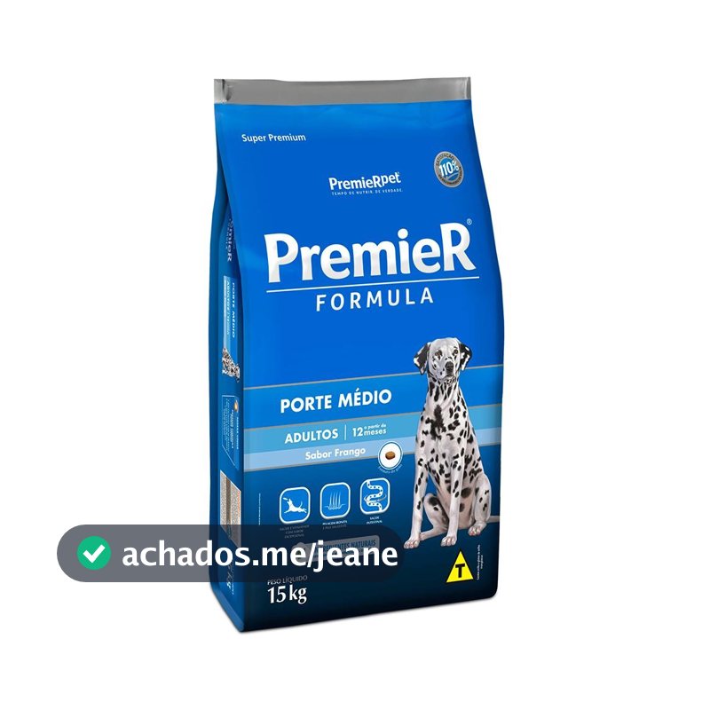 Ração Premier Formula Cães Adultos Porte Médio Frango 15Kg