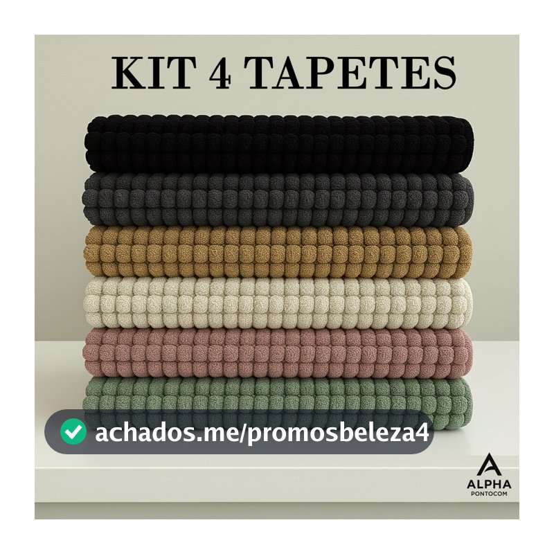Tapete Bolinha KIT 4 Unidades Microfibra Banheiro Popcorn 38x58 Antiderrapante Macio Alta Absorção