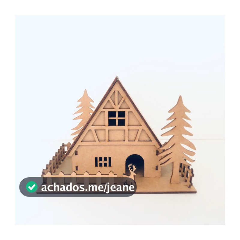 Mini Casa Casinha 16x12 Vila Natalina Natal Decoração Mdf