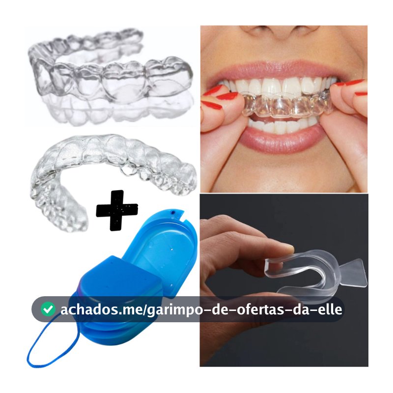 Placas Bruxismo Moldeira de Silicone Molde Caseiro Aparelho Protetor Inferior e Superior + ESTOJO