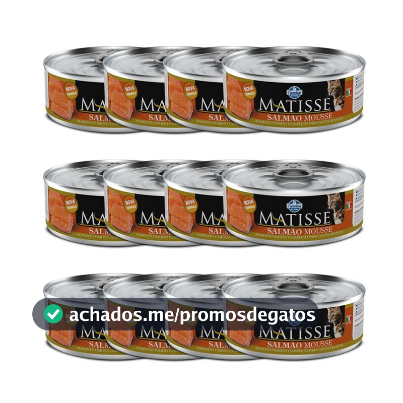 Kit 12x Matisse Cat Wet Mousse Salmão 85g