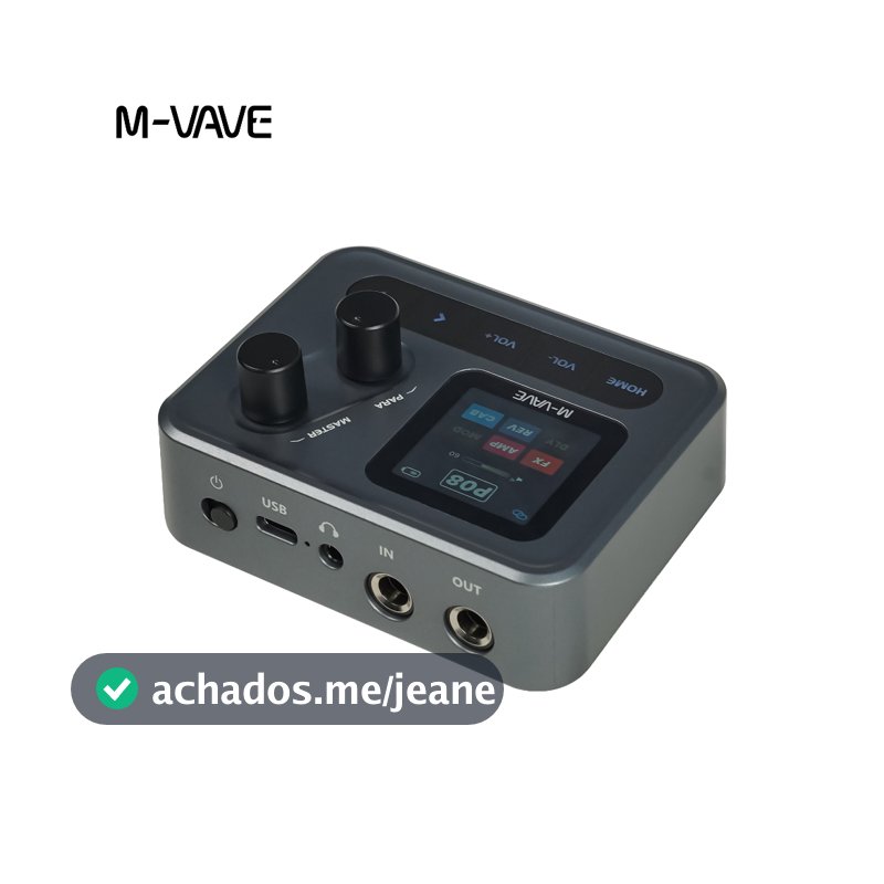 Pedal de efeitos portátil para guitarra M-VAVE Pocket AMP Processador multiefeitos com LCD de 1,54 polegadas, bateria