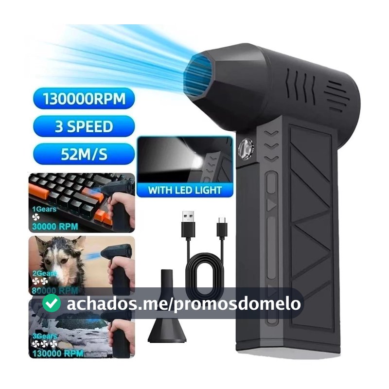 Ventilador Soprador De Ar Turbo Sem Fio Portátil 130000 RPM